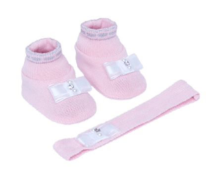 CONJUNTO SAPATINHO E TIARA - TAMANHO RN # 1310 - FIO DE AMOR