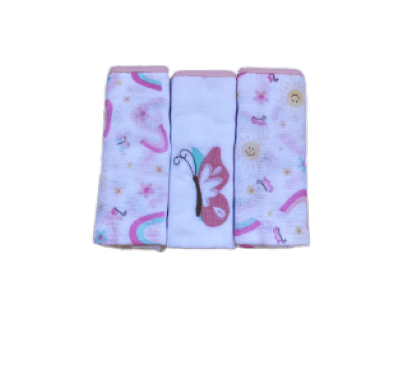 FRALDA BORDADA - 3 UNIDADES - 70X68CM # 4560 - BABY DUFY