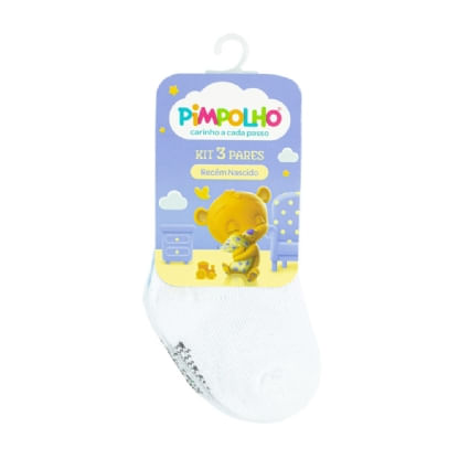 KIT MEIA LISA - CANO ALTO - MASCULINO - 3 PARES - TAMANHO 00 A 15 # 0008800 - PIMPOLHO