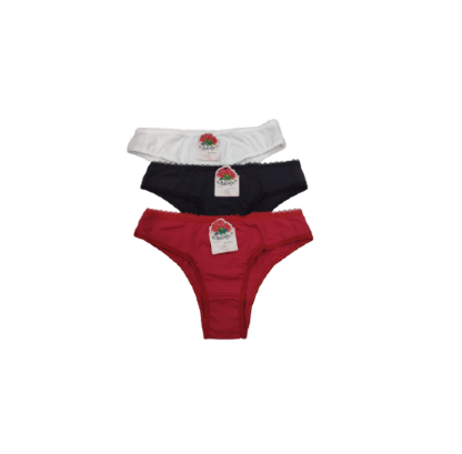KIT TANGA CONFORT LISA -  3 UNIDADES - TAMANHO P AO G # 836 - ROSASTYL