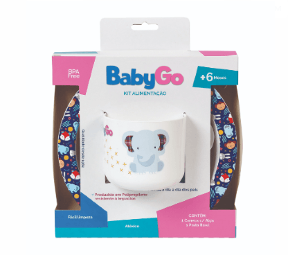 KIT ALIMENTAÇÃO PRATO BOWL + CANECA 270ML # 03797 - DERMIWIL BABY GO