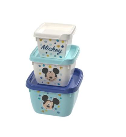 CONJUNTO DE POTES CONECT - MICKEY BABY - 3 UNIDADES # 6967 - PLASUTIL