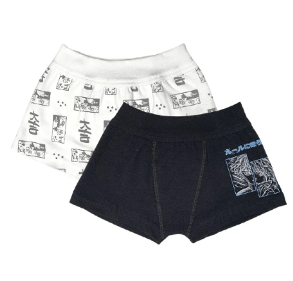 KIT CUECA BOXER INFANTIL - 2 UNIDADES - TAMANHO 1 AO 3 # 0065A - LUNA