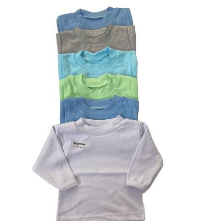 KIT CAMISETA LISA MANGA LONGA - 6 UNIDADES # 408 - TOP CHOT
