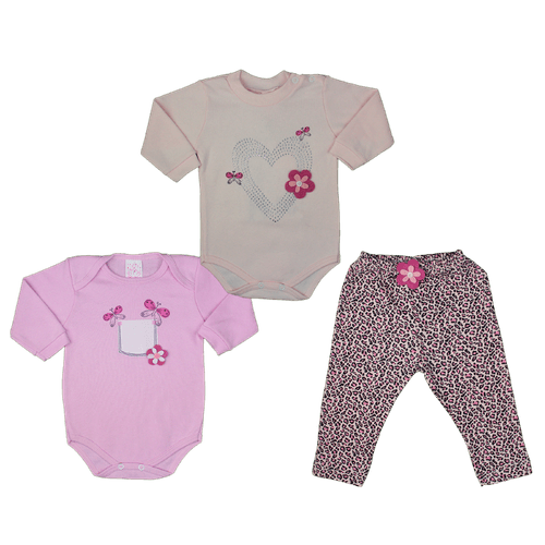 KIT 2 BODY MANGA LONGA + CULOTE - FEMININO - TAMANHO P AO EG # 8349 - PETUTINHA