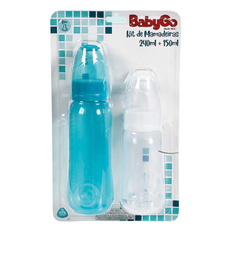 KIT MAMADEIRA 240ML E 150ML - COM 2 UNIDADES - BICO ORTODÔNTICO # 01467 - DERMIWIL BABY GO