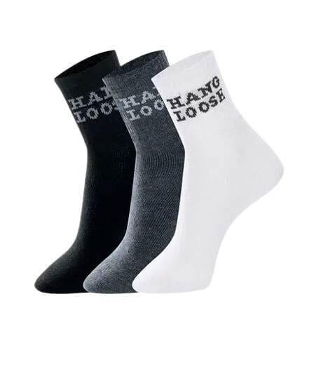 KIT MEIA CANO CURTO HANG LOOSE - 3 PARES - TAMANHO 34 AO 43 # HL2.01 - MASH IND