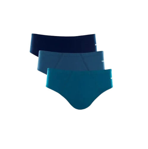 KIT CUECA SLIP - 3 UNIDADES - ALGODÃO EMBUTIDO - TAMANHO P AO GG # 010.20 - MASH