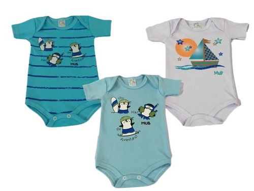 KIT BODY MANGA CURTA - 3 UNIDADES - TAMANHO RN AO G # 1719 - MUB