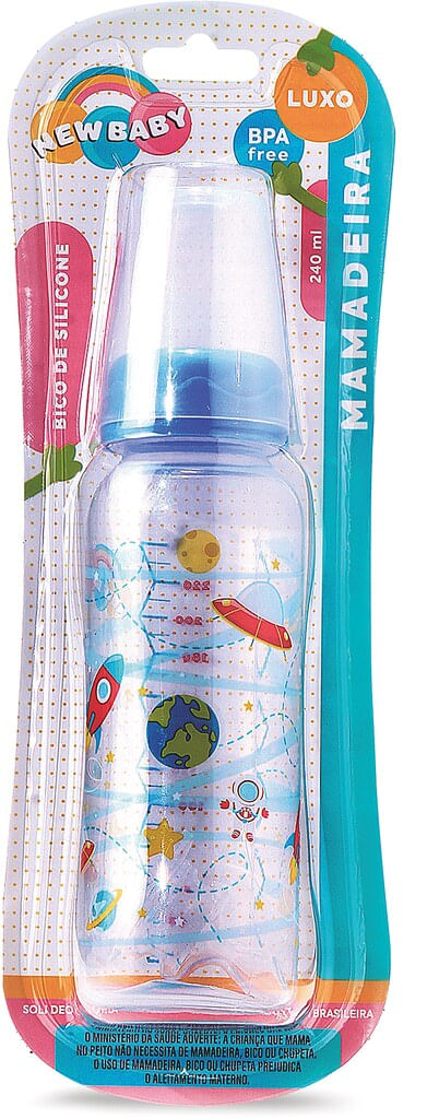 MAMADEIRA LUXO - 240ML - BICO ASSIMETRICO # 1214 - NEW BABY