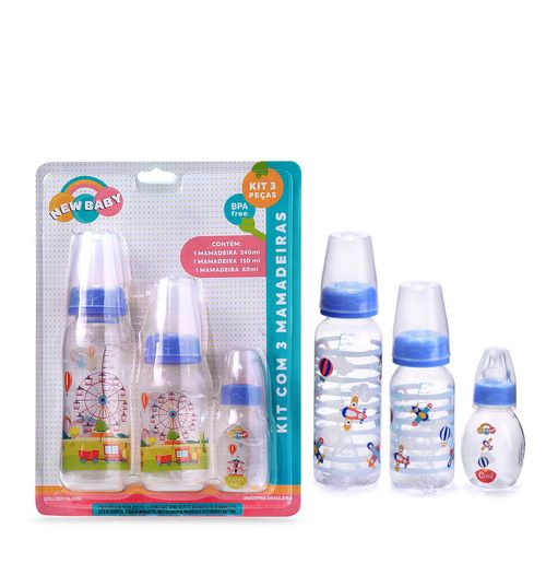 KIT MAMADEIRA LUXO - 60ML 150ML E 240ML # 1224 - NEW BABY