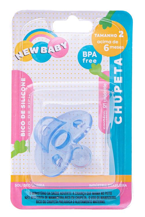 CHUPETA 100% SILICONE - BICO REDONDO - FASE 2 # 1189 - NEW BABY
