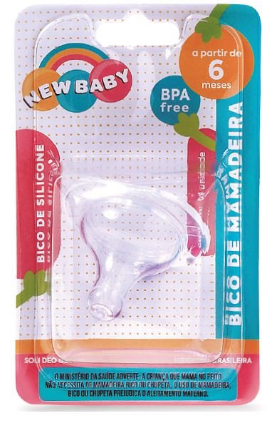BICO DE SILICONE PARA MAMADEIRA - BICO CONVENCIONAL - FASE 2 # 110503 - NEW BABY