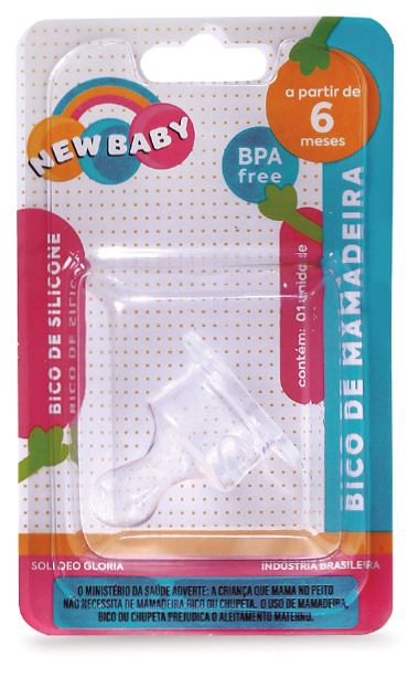 BICO DE SILICONE PARA MAMADEIRA - BICO ASSIMETRICO - FASE 2 # 110500 - NEW BABY