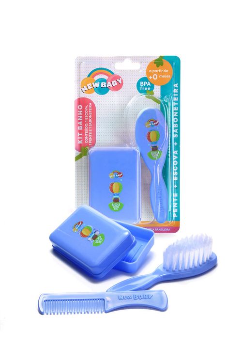 KIT BANHO PENTE, ESCOVA E SABONETEIRA # 1148 - NEW BABY