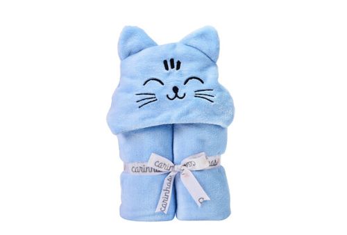 COBERTOR FLANNEL COM CAPUZ BORDADO - 110CM X 90CM - GATINHO # 500308 - MINASREY