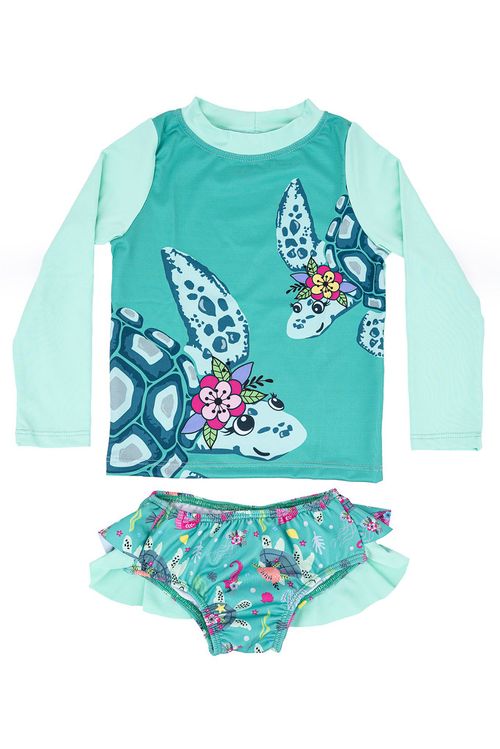 CONJUNTO CAMISETA E CALCINHA - TARTARUGA - TAMANHO 1 AO 3 # 63040 - EVERLY