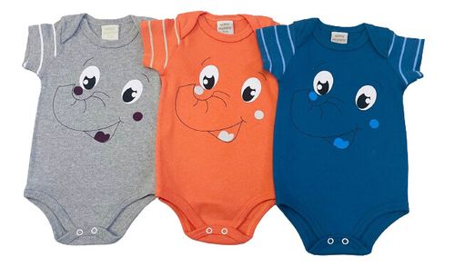 KIT BODY MANGA CURTA - 3 UNIDADES - TAMANHO RN AO G # 4374N