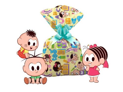 SAQUINHO PARA PRESENTE 25X35 - TURMA DA MÔNICA - 50 UNIDADES # 1220-269 - GALA PAIS & FILHOS