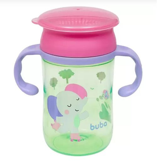 COPO DE TREINAMENTO 360º BUBAZOO ELEFANTE - 300ML # 17010 - BUBA