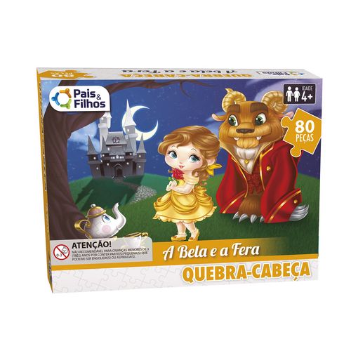 QUEBRA CABEÇA - 80 PEÇAS - A BELA E A FERA # 2854 - GALA PAIS & FILHOS