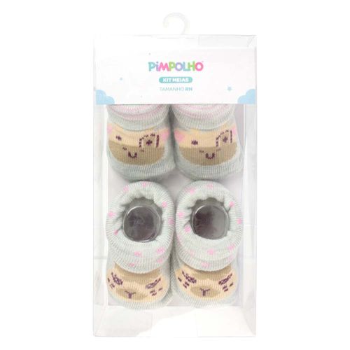 KIT MEIA  2 PARES - TAMANHO RN # 0009999 - PIMPOLHO