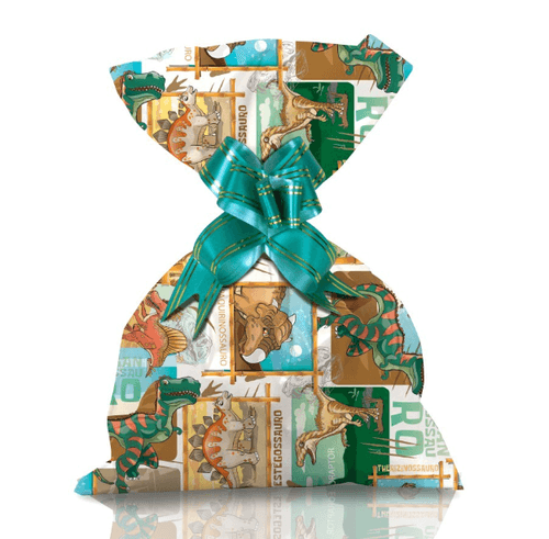 SAQUINHO PARA PRESENTE 25X35 COM 50 - DINOSSAUROS # 1220-198 - GALA PAIS & FILHOS