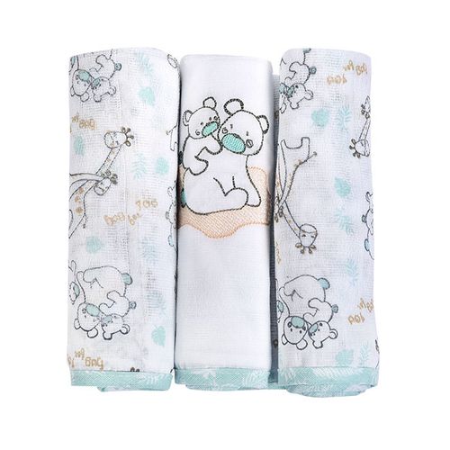FRALDA  BORDADA - COM 3 UNIDADES 70X68CM #5229 - MINASREY