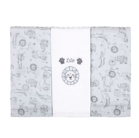 FRALDA BORDADA E ESTAMPADA - 70X68 - PAPI COMPOSÊ  - 3 UNIDADES # 351016 - PAPI