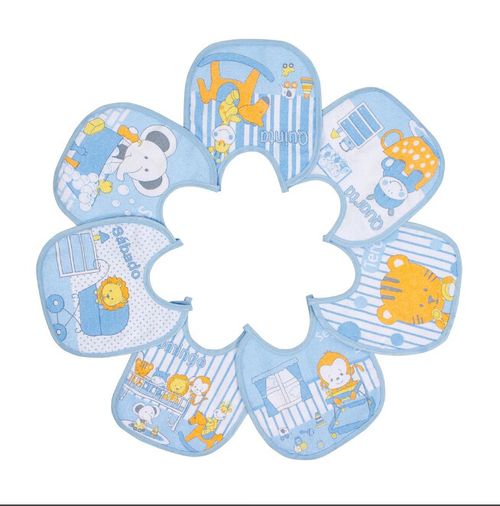 BABADOR SEMANINHA FELPUDO E PLÁSTIFICADO ESTAMPADO - 20X19cm - 7 UNIDADES # 09320 - PAPI