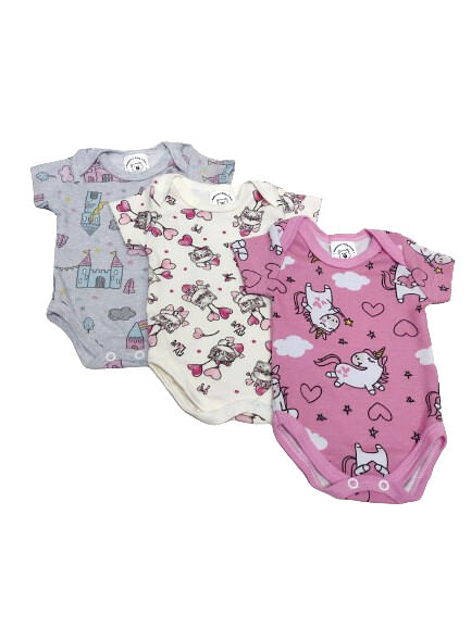 KIT BODY MANGA CURTA - 3 UNIDADES  - TAMANHO PREMATURO # 302135 - MAFESSONI