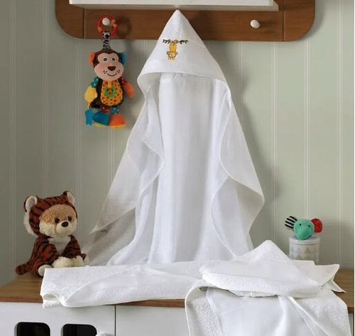 TOALHA DE BANHO COM CAPUZ FELPUDO PARA BORDAR - BABY LOVE 90X70CM