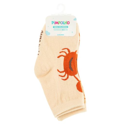 KIT MEIA COLORIDA - MASCULINO -  3 PARES - TAMANHO 26-30 # 0300379 - PIMPOLHO