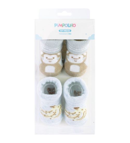 KIT MEIA - MASCULINO - 2 PARES - TAMANHO RN # 0300435 - PIMPOLHO