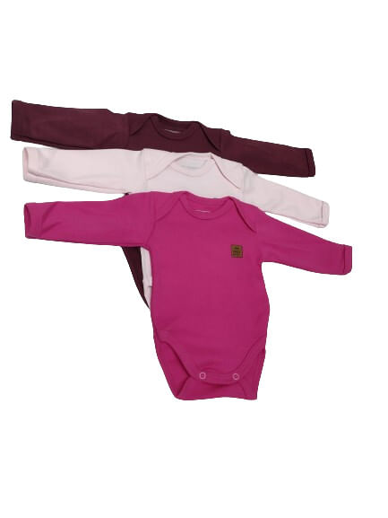 KIT BODY MANGA LONGA - 3 UNIDADES - TAMANHO RN AO G # 132215 - BABY BEST