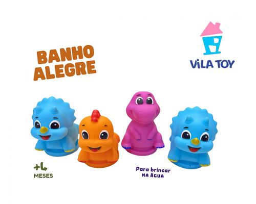 KIT DINO BANHO ALEGRE # 400-08 -  VILA TOY