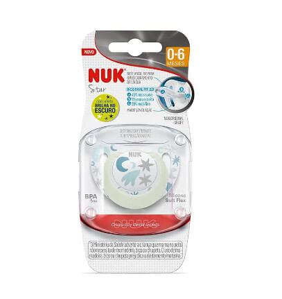 CHUPETA STAR GLOW - BICO SILICONE S1 # PA7345-1N - NUK