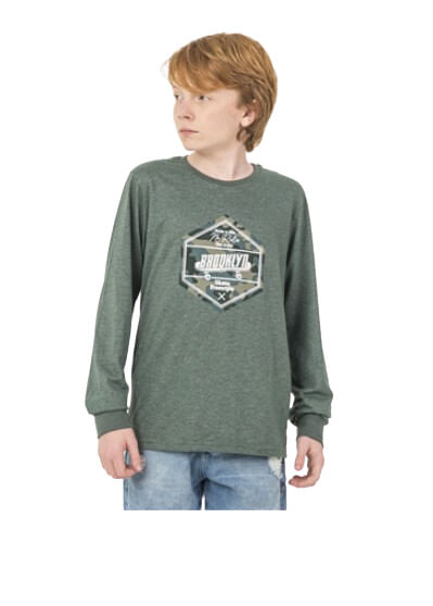 CAMISETA MANGA LONGA - JUVENIL- MASCULINO - TAMANHO 10 AO 16 # 11272 - SBA