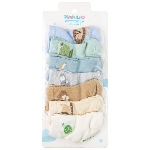 KIT MEIA SEMANINHA  - MASCULINO - 7 PARES-- TAMANHO 00-15 # 0300388 - PIMPOLHO