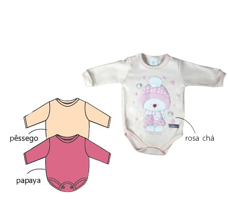 KIT BODY MANGA LONGA - 3 UNIDADES - TAMANHO RN AO G # 8712K - BICHO MOLHADO