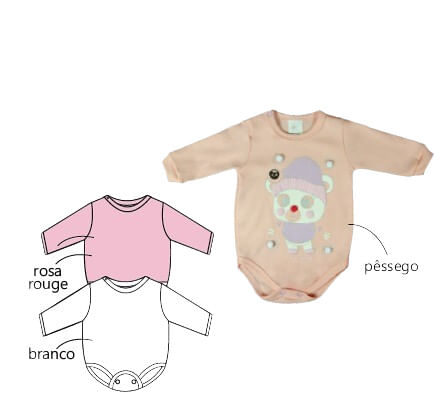 KIT BODY MANGA LONGA - 3 UNIDADES - TAMANHO RN AO G # 8726K - BICHO MOLHADO