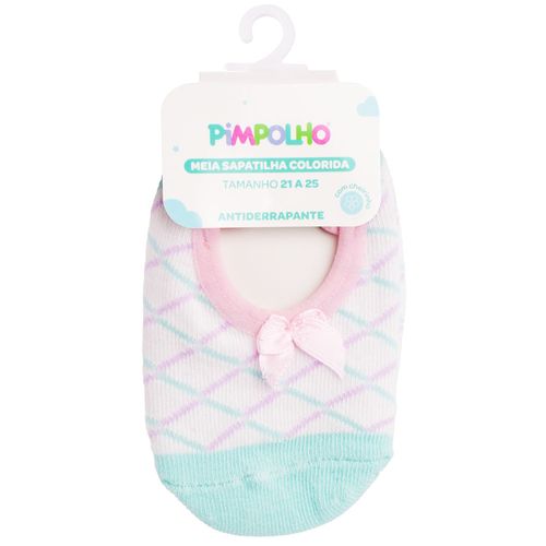 MEIA SAPATILHA COLORIDA - FEMININO - TAMANHO 21 AO 25 # 0300294 - PIMPOLHO