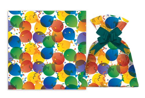 SAQUINHO PARA PRESENTE - BALÕES - 25CMX35CM - 50 UNIDADES # 1220-266 - GALA PAIS & FILHOS