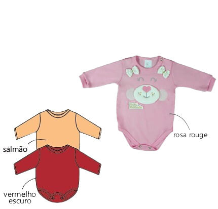 KIT BODY MANGA LONGA - 3 UNIDADES - TAMANHO RN AO G # 8736K - BICHO MOLHADO