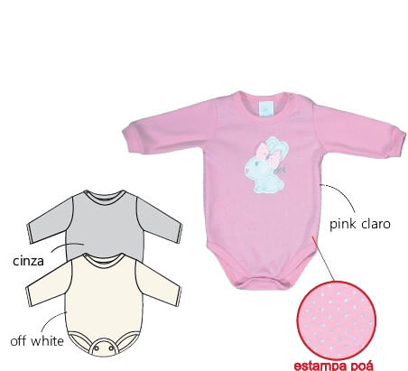 KIT BODY MANGA LONGA - 3 UNIDADES - TAMANHO RN AO G  #8782K - BICHO MOLHADO