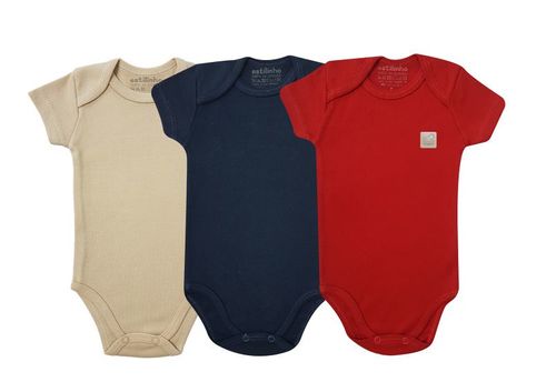 KIT BODY MANGA CURTA - 3 UNIDADES -TAMANHO RN AO G #0402015 - ESTILINHO