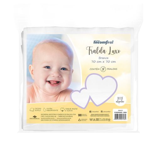 FRALDA LUXO  - 5 UNIDADES # 320240 - INCOMFRAL