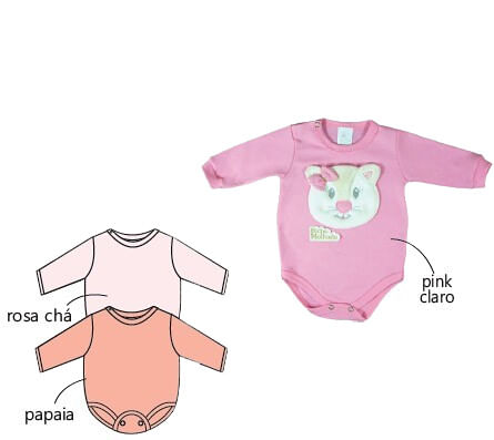 KIT BODY MANGA LONGA - 3 UNIDADES - TAMANHO RN AO G # 8735K - BICHO MOLHADO