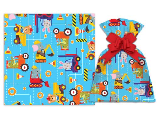 SAQUINHO PARA PRESENTE - 30X45 - BABY CONSTRUÇÃO - 50 UNIDADES #1200-281 - GALA PAIS & FILHOS