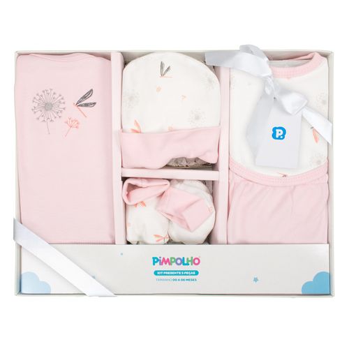 KIT PRESENTE 5 PEÇAS - TAMANHO 00-06 MESES # 0009497 - PIMPOLHO